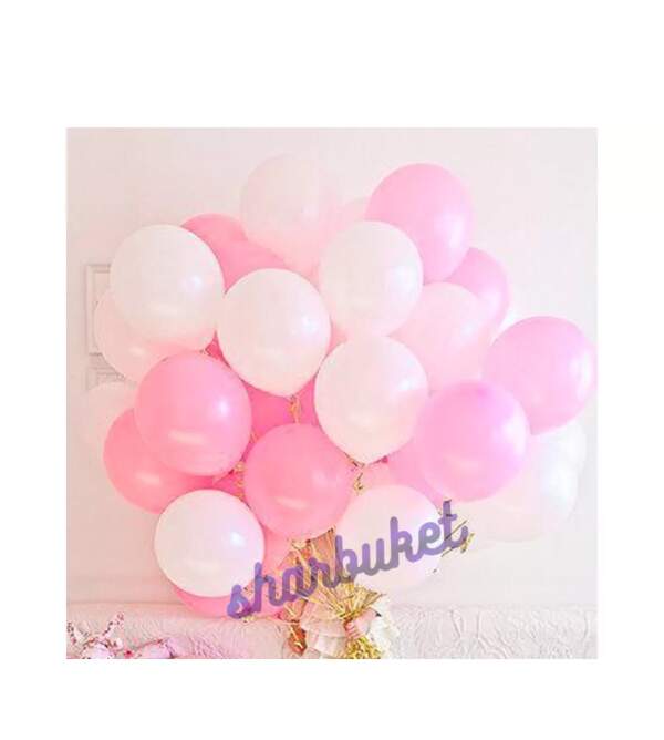 Облако шаров в нежно розовом цвете пастель(25 шаров)