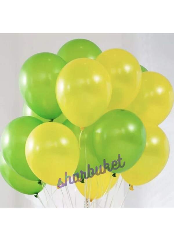 Облако шаров желто-зеленого цвета (20 шаров)